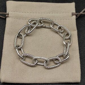 David Yurman Madison Chain multi-silver single diamond bracelet 21cm